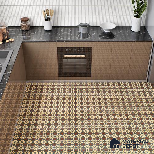 Moroccan Tile TL 05178 C Zellige Monochrome Beige Multi Colour 1 ft x 1 ft Vitrified Matte Finish - 9 mm | Suitable for Kitchen, Bathroom, Balcony Floor & Wall | Please Expect a Slight Variation of Pattern