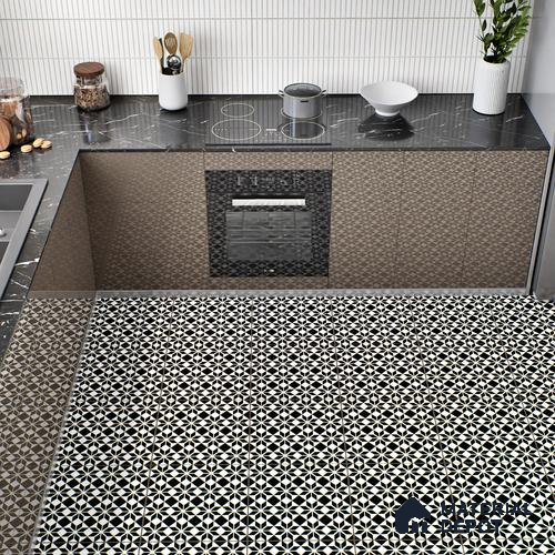 Moroccan Tile TL 05178 Zellige Monochrome Black Multi Colour 1 ft x 1 ft Vitrified Matte Finish - 9 mm | Suitable for Kitchen, Bathroom, Balcony Floor & Wall | Please Expect a Slight Variation of Pattern