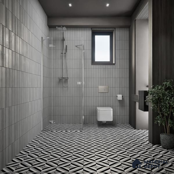 Moroccan Tile TL 05202 Zellige Reflected Lines Multi Colour 1 ft x 1 ft Vitrified Matte Finish - 9 mm | Suitable for Kitchen, Bathroom, Balcony Floor & Wall | Please Expect a Slight Variation of Pattern