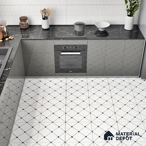 Moroccan Tile TL 05210 Zellige Weaved Web Multi Colour 1 ft x 1 ft Vitrified Matte Finish - 9 mm | Suitable for Kitchen, Bathroom, Balcony Floor & Wall | Please Expect a Slight Variation of Pattern