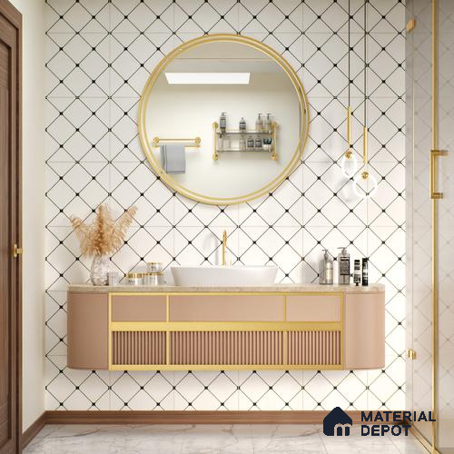 Moroccan Tile TL 05210 Zellige Weaved Web Multi Colour 1 ft x 1 ft Vitrified Matte Finish - 9 mm | Suitable for Kitchen, Bathroom, Balcony Floor & Wall | Please Expect a Slight Variation of Pattern