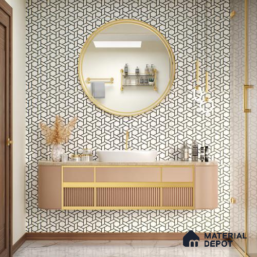Moroccan Tile TL 05211 Zellige Penrose Passion Multi Colour 1 ft x 1 ft Vitrified Matte Finish - 9 mm | Suitable for Kitchen, Bathroom, Balcony Floor & Wall | Please Expect a Slight Variation of Pattern