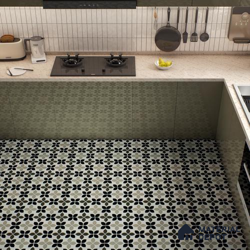 Moroccan Tile TL 05219 B Zellige Monochrome Blossom Multi Colour 1 ft x 1 ft Vitrified Matte Finish - 9 mm | Suitable for Kitchen, Bathroom, Balcony Floor & Wall | Please Expect a Slight Variation of Pattern