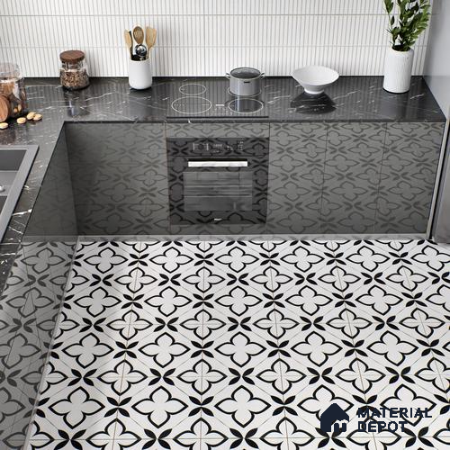 Moroccan Tile TL 05220 Zellige Eclipse Petals Multi Colour 1 ft x 1 ft Vitrified Matte Finish - 9 mm | Suitable for Kitchen, Bathroom, Balcony Floor & Wall | Please Expect a Slight Variation of Pattern