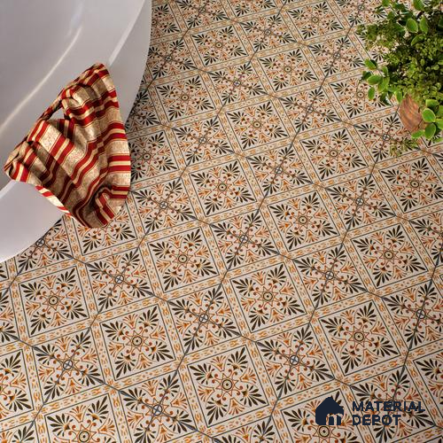 Moroccan Tile TL 05181 B Zellige Sahara Sunburst Beige 1 ft x 1 ft Vitrified Matte Finish - 9 mm | Suitable for Kitchen, Bathroom, Balcony Floor & Wall | Please Expect a Slight Variation of Pattern