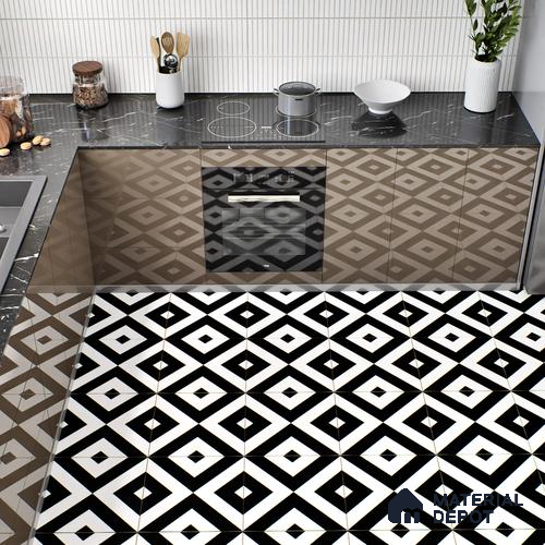 Moroccan Tile TL 05212 Zellige Endless Square Multi Colour 1 ft x 1 ft Vitrified Matte Finish - 9 mm | Suitable for Kitchen, Bathroom, Balcony Floor & Wall | Please Expect a Slight Variation of Pattern