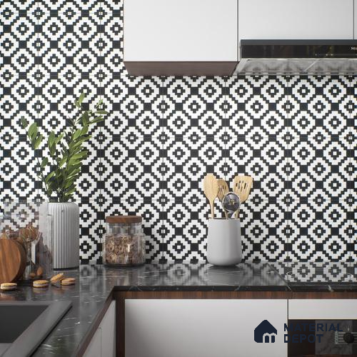 Moroccan Tile TL 05188 Zellige Medina Mystique Multi Colour 1 ft x 1 ft Vitrified Matte Finish - 9 mm | Suitable for Kitchen, Bathroom, Balcony Floor & Wall | Please Expect a Slight Variation of Pattern