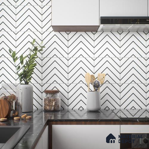Moroccan Tile TL 05189 Zellige Wave Lines Multi Colour 1 ft x 1 ft Vitrified Matte Finish - 9 mm | Suitable for Kitchen, Bathroom, Balcony Floor & Wall | Please Expect a Slight Variation of Pattern