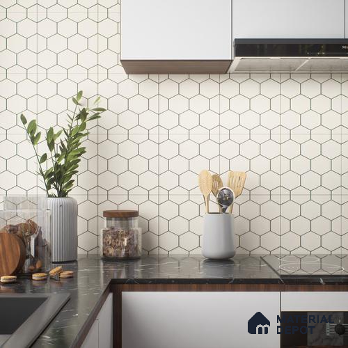 Moroccan Tile TL 05190 Zellige Honeycomb Beige Brown 1 ft x 1 ft Vitrified Matte Finish - 9 mm | Suitable for Kitchen, Bathroom, Balcony Floor & Wall | Please Expect a Slight Variation of Pattern