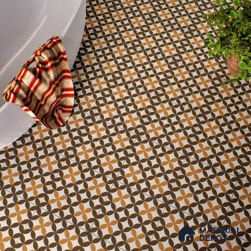 Moroccan Tile TL 05192 B Zellige Brown Olympia Multi Colour 1 ft x 1 ft Vitrified Matte Finish - 9 mm | Suitable for Kitchen, Bathroom, Balcony Floor & Wall | Please Expect a Slight Variation of Pattern