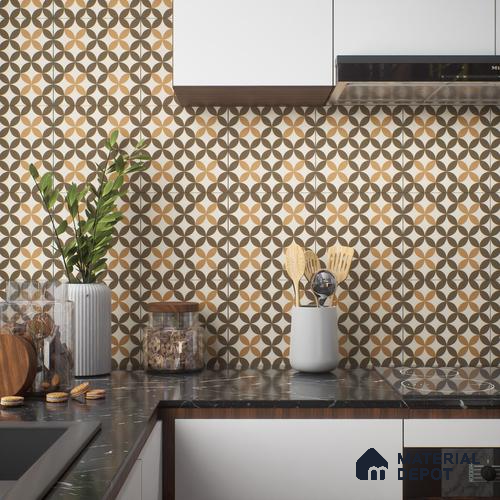 Moroccan Tile TL 05192 B Zellige Brown Olympia Multi Colour 1 ft x 1 ft Vitrified Matte Finish - 9 mm | Suitable for Kitchen, Bathroom, Balcony Floor & Wall | Please Expect a Slight Variation of Pattern