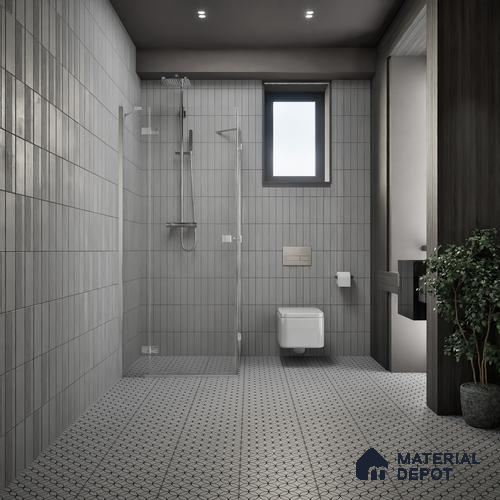 Moroccan Tile TL 05192 C Zellige Grey Olympia Multi Colour 1 ft x 1 ft Vitrified Matte Finish - 9 mm | Suitable for Kitchen, Bathroom, Balcony Floor & Wall | Please Expect a Slight Variation of Pattern