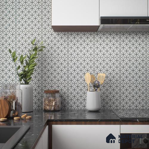 Moroccan Tile TL 05192 C Zellige Grey Olympia Multi Colour 1 ft x 1 ft Vitrified Matte Finish - 9 mm | Suitable for Kitchen, Bathroom, Balcony Floor & Wall | Please Expect a Slight Variation of Pattern