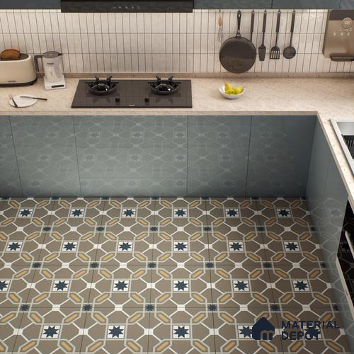 Moroccan Tile TL 04800 Zellige Beige Torrence Multi Colour 1 ft x 1 ft Vitrified Matte Finish - 11 mm | Suitable for Kitchen, Bathroom, Balcony Floor & Wall | Please Expect a Slight Variation of Pattern