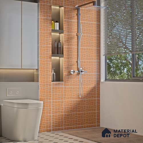 Moroccan Wall & Floor Tile TL 06078 Motif Brown 200 x 200 mm Vitrified Glue Matte Finish - 9 mm | Ideal For Living Room, Bathroom, Kitchen | 2 mm Spacer is Mandatory | Please Expect a Slight Variation of Pattern