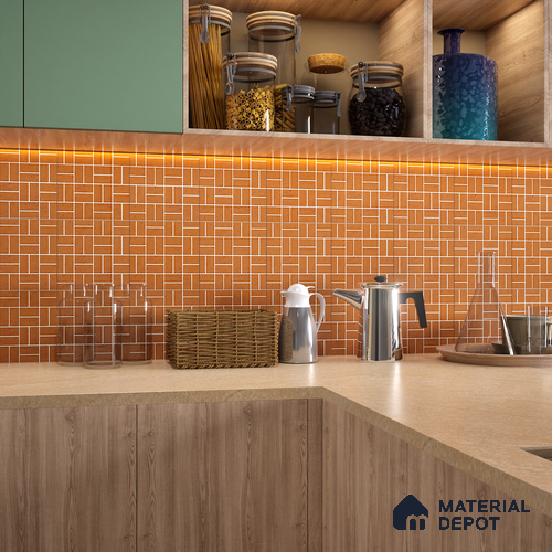 Moroccan Wall & Floor Tile TL 06078 Motif Brown 200 x 200 mm Vitrified Glue Matte Finish - 9 mm | Ideal For Living Room, Bathroom, Kitchen | 2 mm Spacer is Mandatory | Please Expect a Slight Variation of Pattern