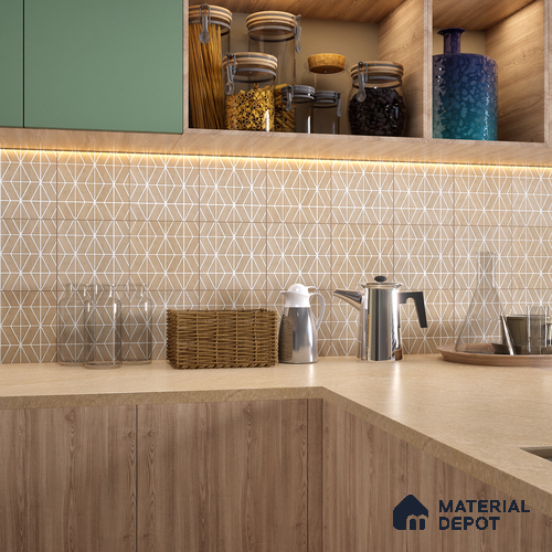 Moroccan Wall & Floor Tile TL 06079 Orient Pine 200 x 200 mm Vitrified Glue Matte Finish - 9 mm | Ideal For Living Room, Bathroom, Kitchen | 2 mm Spacer is Mandatory | Please Expect a Slight Variation of Pattern