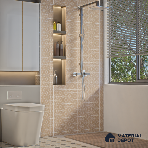 Moroccan Wall & Floor Tile TL 06079 Orient Pine 200 x 200 mm Vitrified Glue Matte Finish - 9 mm | Ideal For Living Room, Bathroom, Kitchen | 2 mm Spacer is Mandatory | Please Expect a Slight Variation of Pattern