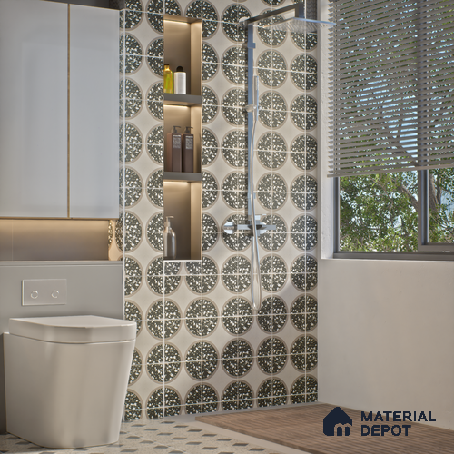 Moroccan Wall & Floor Tile TL 06049 Fenix 200 x 200 mm Vitrified Matte Finish - 9 mm | Ideal For Living Room, Bathroom, Kitchen | 2 mm Spacer is Mandatory | Please Expect a Slight Variation of Pattern