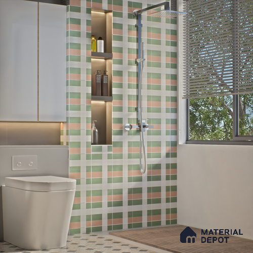 Moroccan Wall & Floor Tile TL 06050 Floral 200 x 200 mm Vitrified Matte Finish - 9 mm | Ideal For Living Room, Bathroom, Kitchen | 2 mm Spacer is Mandatory | Please Expect a Slight Variation of Pattern