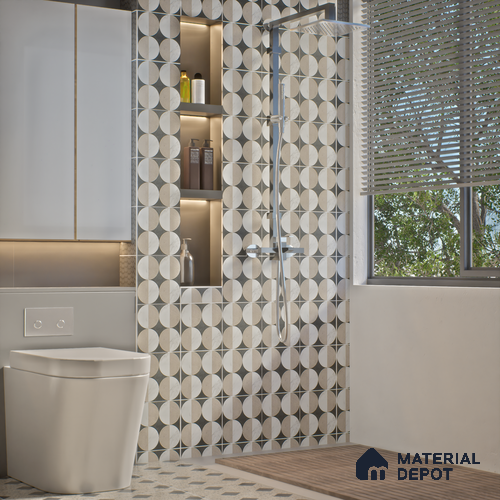 Moroccan Wall & Floor Tile TL 06053 Gemini Moon 200 x 200 mm Vitrified Matte Finish - 9 mm | Ideal For Living Room, Bathroom, Kitchen | 2 mm Spacer is Mandatory | Please Expect a Slight Variation of Pattern