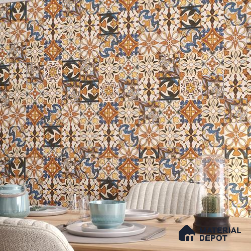 Moroccan Wall Tile TL 06120 Royal Jaisalmer Decor 4 ft x 2 ft Vitrified Matte Finish - 9 mm | Suitable For Living Room, Bedroom, Bathroom, Kitchen