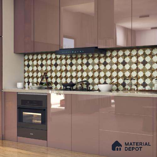 Moroccan Wall & Floor Tile TL 06352 B Shimmerix 12 inch x 12 inch Ceramic Matte Finish - 9.5 mm | Suitable for Accent / Feature Walls, Bathroom, Kitchen Wall & Backsplashes | Please Expect a Slight Variation of Pattern