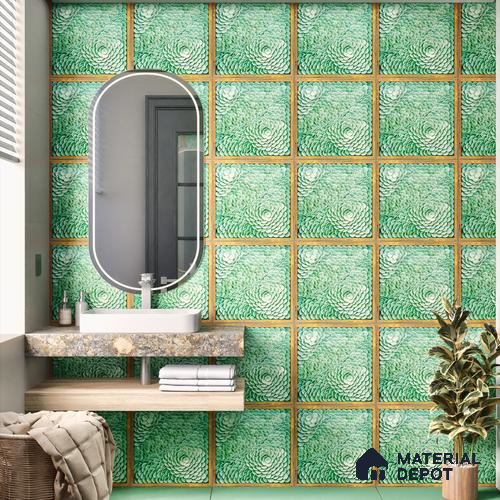 Moroccan Wall Tile TL 06344 Florama 12 inch x 12 inch Ceramic Matte Finish - 9.5 mm | Suitable for Accent / Feature Walls, Bathroom, Kitchen Wall & Backsplashes | Please Expect a Slight Variation of Pattern