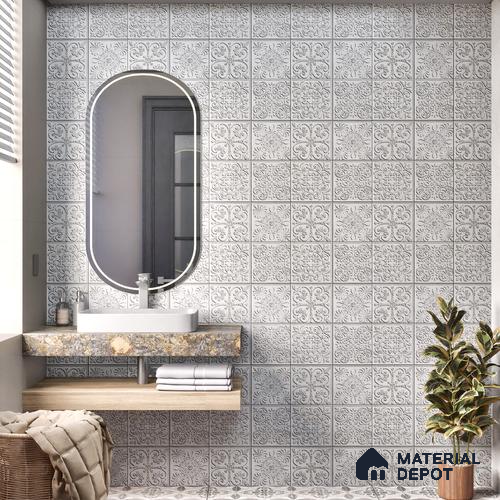 Moroccan Wall Tile TL 06334 B Primora 12 inch x 12 inch Ceramic Matte Finish - 9.5 mm | Suitable for Accent / Feature Walls, Bathroom, Kitchen Backsplashes, Dining Area | Please Expect a Slight Variation of Pattern