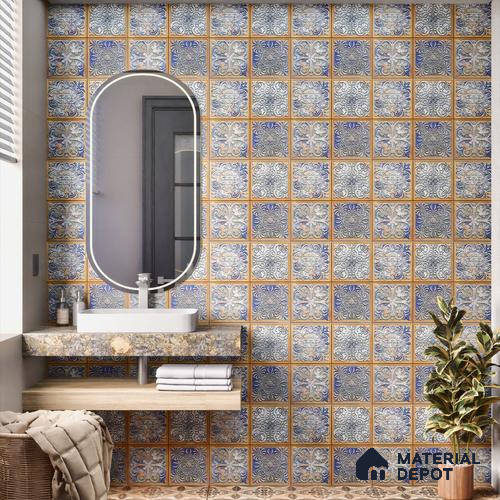 Moroccan Wall Tile TL 06334 Oristone 12 inch x 12 inch Ceramic Matte Finish - 9.5 mm | Suitable for Accent / Feature Walls, Bathroom, Kitchen Backsplashes, Dining Area | Please Expect a Slight Variation of Pattern