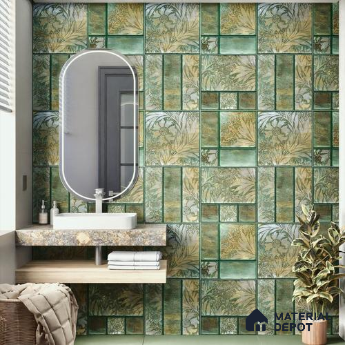Moroccan Wall Tile TL 06340 B Patternix 12 inch x 12 inch Ceramic Matte Finish - 9.5 mm | Suitable for Accent / Feature Walls, Bathroom, Kitchen Backsplashes, Dining Area | Please Expect a Slight Variation of Pattern