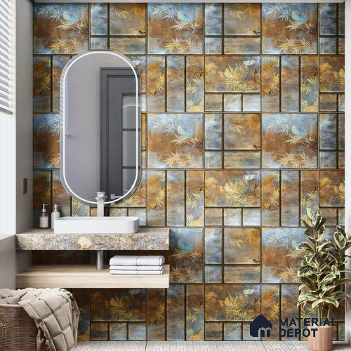 Moroccan Wall Tile TL 06340 Threadora 12 inch x 12 inch Ceramic Matte Finish - 9.5 mm | Suitable for Accent / Feature Walls, Bathroom, Kitchen Backsplashes, Dining Area | Please Expect a Slight Variation of Pattern
