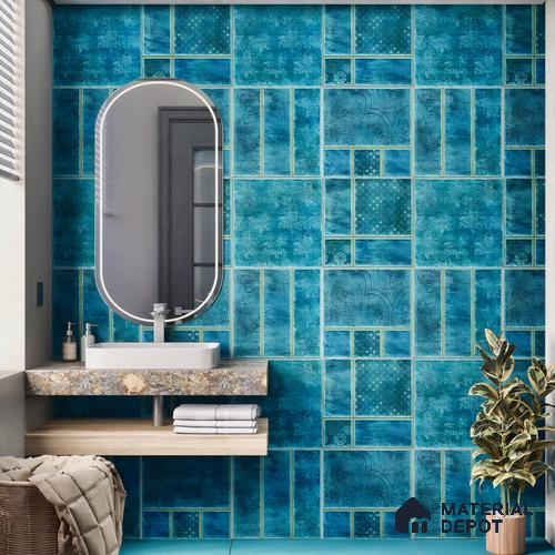 Moroccan Wall Tile TL 06342 Webora 12 inch x 12 inch Ceramic Matte Finish - 9.5 mm | Suitable for Accent / Feature Walls, Bathroom, Kitchen Wall & Backsplashes | Please Expect a Slight Variation of Pattern
