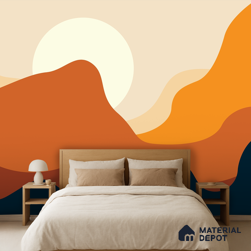 Amber Dunes Fiery Red Explosion | WP 04160 B Non Woven Matte Finish Abstract Style Premium Customized size Wallpaper | 150 GSM WP01MTF Paper | (MOQ = 30 Sq. Ft.)