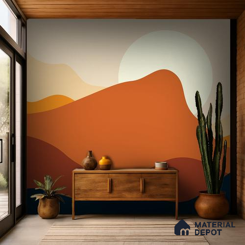 Amber Dunes Fiery Red Explosion | WP 04160 B Non Woven Matte Finish Abstract Style Premium Customized size Wallpaper | 150 GSM WP01MTF Paper | (MOQ = 30 Sq. Ft.)