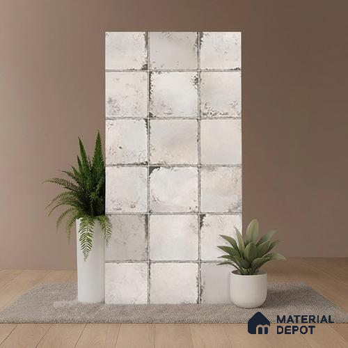 Patterned Wall Tile TL 06618 C 4 ft x 2 ft Grey Vitrified Matte Finish Tile - 9 mm | Ideal for Living Room,Bedroom,Bathroom,Kitchen