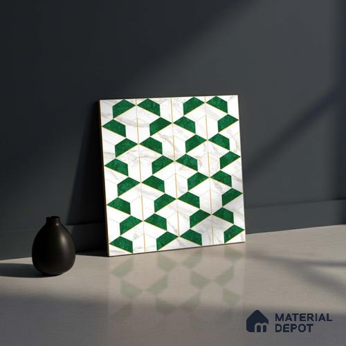Wall & Floor Tile TL 10044 | GR 6060 | 1 ft x 1 ft Finish Ceramic Tile - 10 mm | Suitable for Living Room, Bedroom, Bathroom & Kitchen | Please Expect a Slight Variation of Pattern