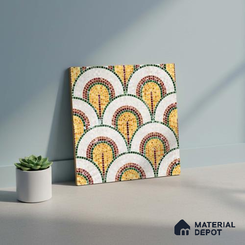 Moroccan Wall & Floor Tile TL 10042 B | CRV-98 | 1 ft x 1 ft  Finish Ceramic Tile - 10 mm | Suitable for Living Room, Bedroom, Bathroom & Kitchen | Please Expect a Slight Variation of Pattern