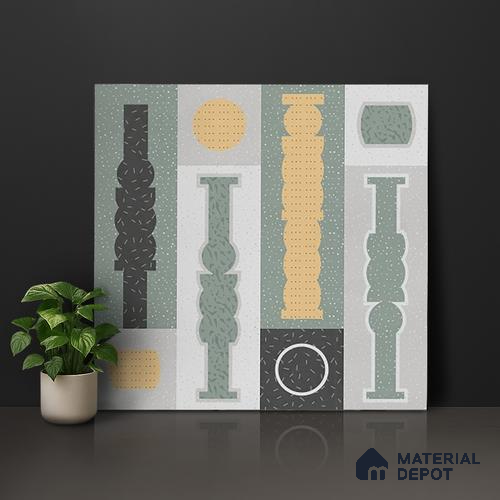 Moroccan Look Wall & Floor Tile TL 06606 Atlas Gray Decor 2 ft x 2 ft Vitrified Matte Finish - 9 mm | 4 Piece Layout | Suitable for Living Room, Balcony, Courtyard | Please Expect a Slight Variation of Pattern