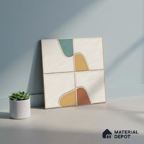 Patterned Wall & Floor Tile TL 10045 | GR 6061 | 1 ft x 1 ft  Finish Ceramic Tile - 10 mm | Suitable for Living Room, Bedroom, Bathroom & Kitchen | Please Expect a Slight Variation of Pattern