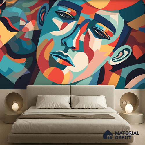 Emotional Geometry | WP 04152 B Non Woven Matte Finish Abstract Style Premium Customized size Wallpaper | 150 GSM WP01MTF Paper | (MOQ = 30 Sq. Ft.)