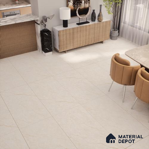 Marble Floor & Wall Tile TL 05622 B Ivory Mantana 4 ft x 2 ft Matte Finish Vitrified Tile - 9 mm