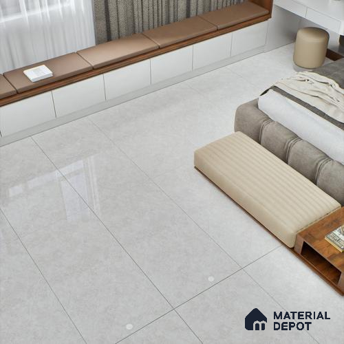 Natural Wall & Floor Tile TL 05336 Aurelio Magnesite Frost 4 ft x 2 ft Vitrified High Gloss Finish - 9 mm | Suitable for Living Room, Bedroom, Feature / Accent Walls & Highlighter Wall