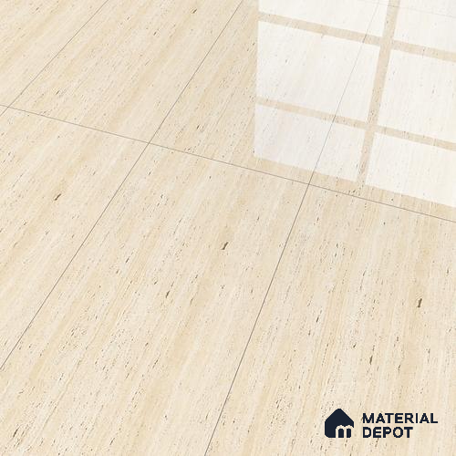 Natural Wall & Floor Tile TL 05337 Aurelio Travertine Crema 4 ft x 2 ft Vitrified High Gloss Finish - 9 mm | Suitable for Living Room, Bedroom, Feature / Accent Walls & Highlighter Wall