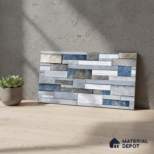 TL 05890 Ocean Cobalt 600x300 mm Sugar Finish Random Design Vitrified Elevation Wall Tile - 8 mm