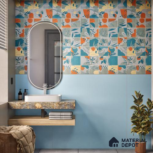 TL 00699 Oceanic Surfer Series Sky Blue Matte Finish 4 ft x 2 ft Full Body Vitrified Tile - 9 mm