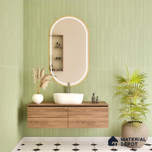 TL 00697 B Oliva Verde Series Pattern 1 Green Matte Finish 4 ft x 2 ft Full Body Vitrified Tile - 9 mm