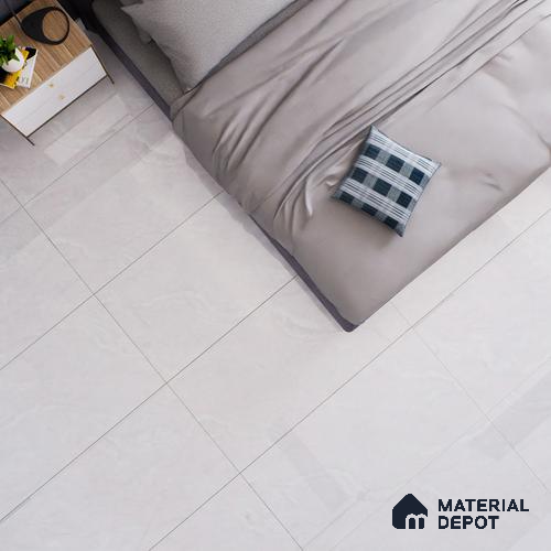 Marble Floor & Wall Tile TL 02214 Omani Grey 4 ft x 2 ft Glossy Finish Vitrified Tile - 9 mm (Random 3)