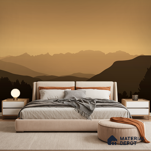 Silent Mountains Motif | WP 04161 B Non Woven Matte Finish Abstract Style Premium Customized size Wallpaper | 150 GSM WP01MTF Paper | (MOQ = 30 Sq. Ft.)