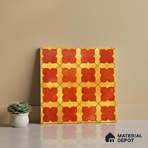 Wall & Floor Tile TL 10026 | CRV-64 | 1 ft x 1 ft  Finish Ceramic Tile - 10 mm | Suitable for Living Room, Bedroom, Bathroom & Kitchen | Please Expect a Slight Variation of Pattern